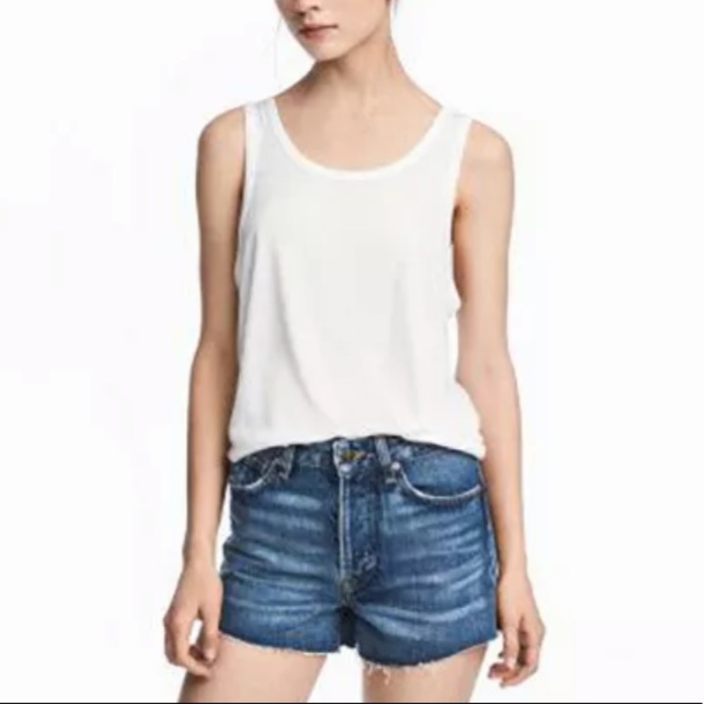 Women’s NEW H&M White Slouch Oversized Tank Top, NWT - Large